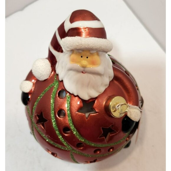 Home Reflections Ceramic Luminary Santa Ornament w/ Colorful Lights or Candle - Picture 12 of 16